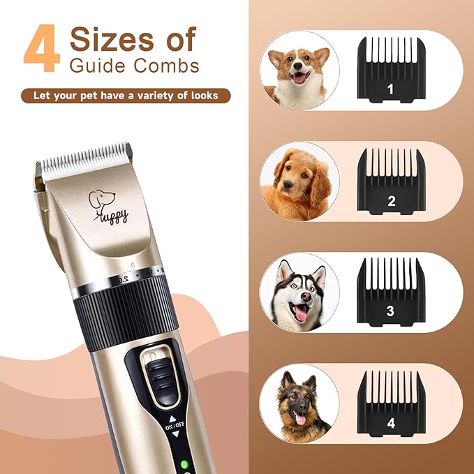 Dog Clippers for Grooming,Dog Grooming Kit Clippers,Dog Grooming kit,Pet Hair Trimmer,Shaver Cordless Electric Quiet Hair Clipper Set for Pet Shaver with Paw Trimmer for Small & Large Dogs Cats pet