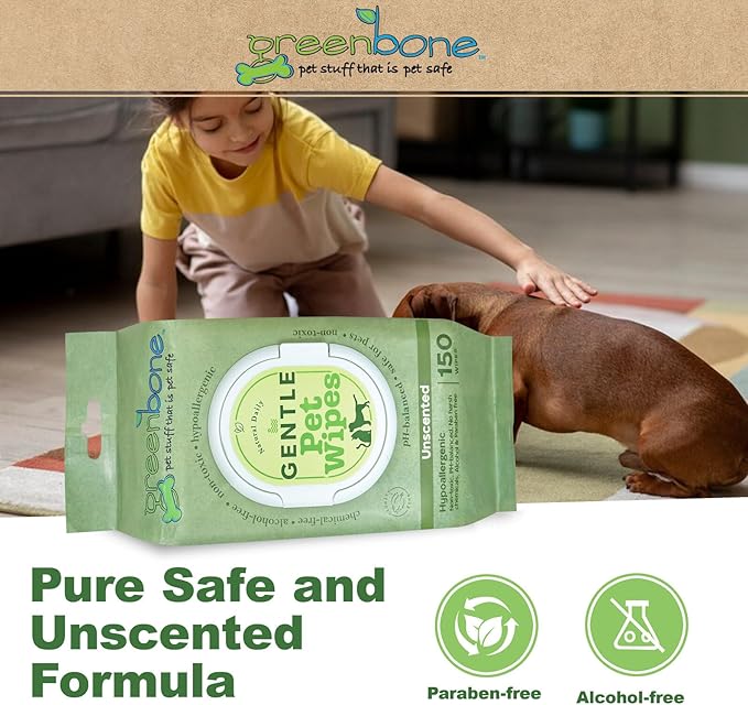 Gentle Pet Wipes Unscented 150 Wipes