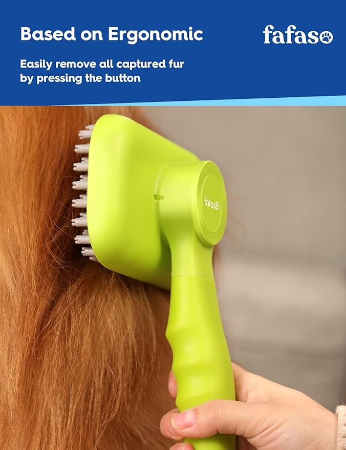 Dog Bath Brush, Pet Grooming Brush for Dogs and Cats, All Hair Types including Short and Long, Apple Green