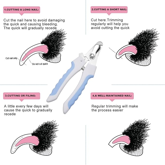 Dog & Cat Pets Nail Clippers and Trimmers - with Safety Nail Guard to Avoid Over Cutting, Nail File Great for Cats, Dogs, Bunnies - Cat & Dog Grooming Supplies