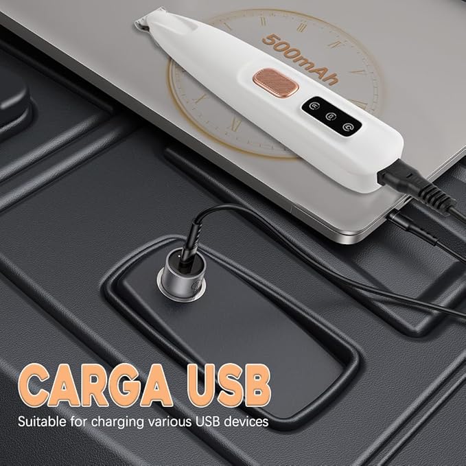 Saffory Paw Trimmer, Upgrade Multifunctional Pet Hair Clippers Waterproof Rechargeable Pet Shaver with LED Light, Pet Paw Trimmer for Paws Eyes Ears Face Rump (1PC), White