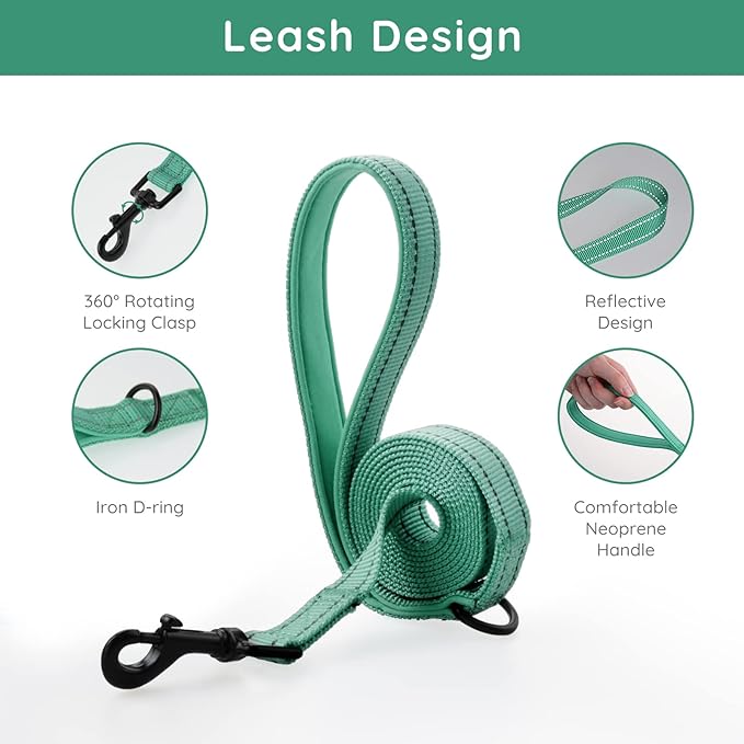BELLA & PAL Puppy Harness with Leash Set, Dog Harness for Small Dogs No Pull, Dog Leash for Small Dogs, Step in Harness for Extra Small Dogs, Green Harness, XXS