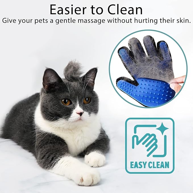 LIONROGE Cat Grooming Glove Brush,Self-Cleaning Slicker Pet Brush for Short and Long Haired Pets,Dog Bath Brush for Shedding and Grooming,Removes Loose Hair and Tangles,Promote Circulation