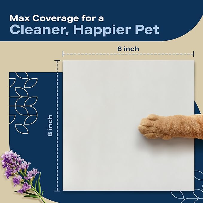 Pet Wipes for Dogs and Cats Plant Based – Lavendar Scented (Pack of 400) Dog Wipes for Paws and Butt - Deodorizing Non Toxic Dog Wipes, +12 Additional Travel Wipes