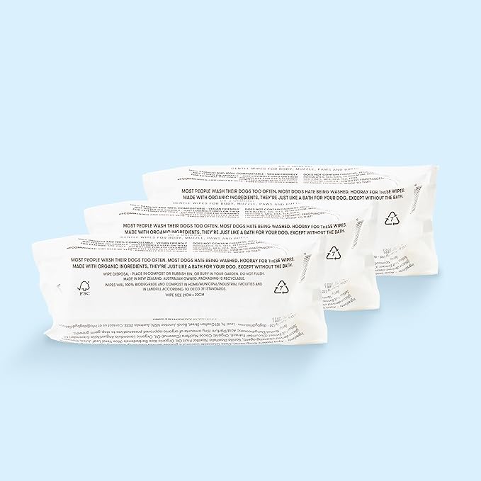 DOG by Dr Lisa - Dog Wipes - Plant-Based, Natural Bathing Wipes for Dogs - Made from 100% Compostable Bamboo - Vet-Created - Vegan, Non-Toxic - 240 Count