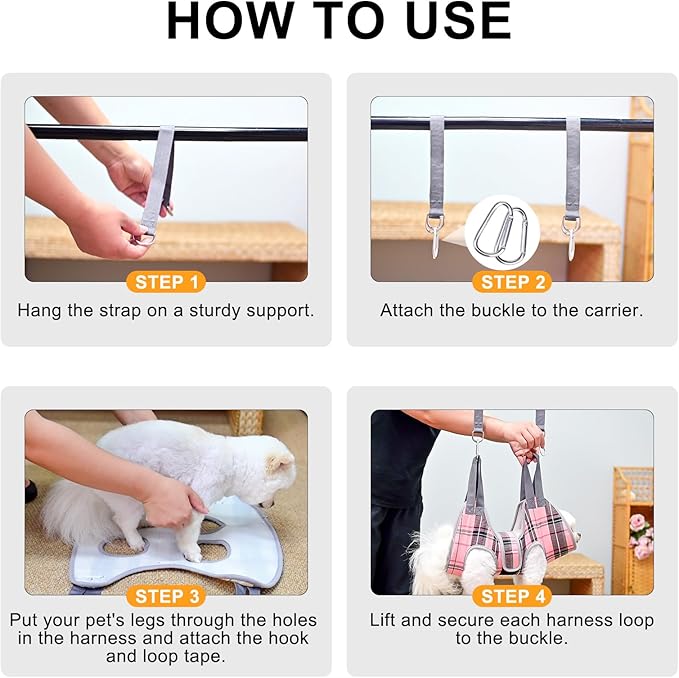 BEAUTYZOO Dog Grooming Hammock, Medium Dog Sling for Nail Trimming, Dog Hanging Harness for Claw Care with Thick Fabric Neck Support Wide Strap Restraint Cat Grooming Hammock, Blue L