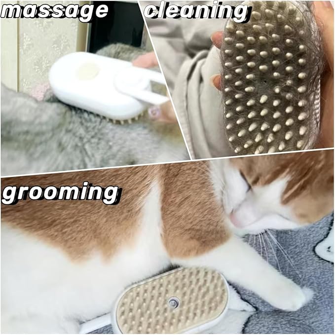 Dog Steamy Brush - Pet Hair Removal Brush for Dogs, Cats, Horses, Rabbits & Other Animals