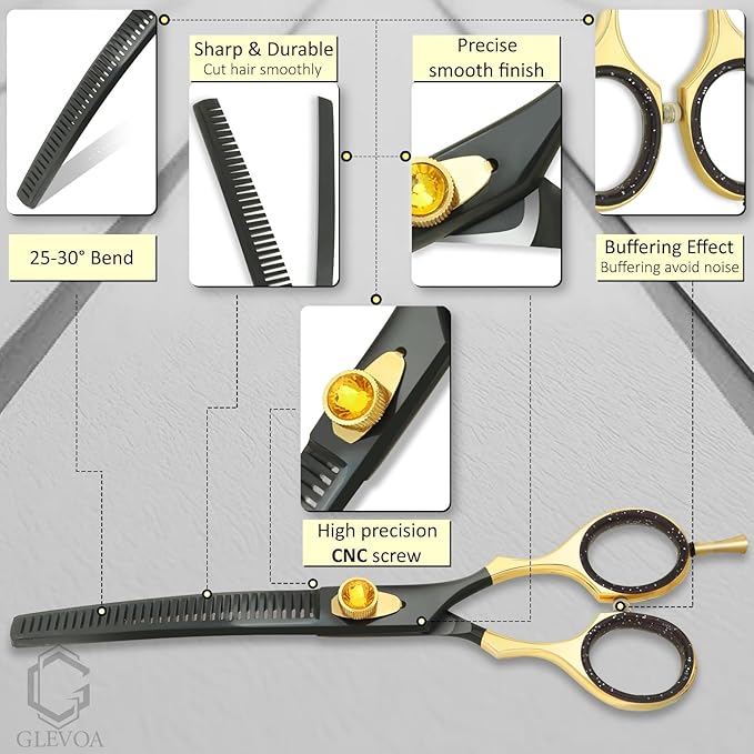 Curved Thinner Dog Scissors - Ergonomic Updated Dog Grooming Scissors Sharp Curved Blender Dog Shears 440C Stainless Steel Grooming Shears Professional Pet Shears for Groomer