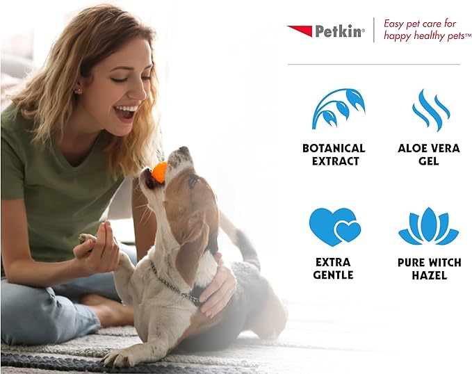 Petkin Jumbo Pet Ear Wipes, 80 Extra Moist Wipes - Soothing & Deodorizing Pet Ear Cleaner to Remove Dirt, Odor, & Wax - Safe, Convenient, & Easy to Use Pet Wipes for Dogs, Cats, Puppies & Kittens