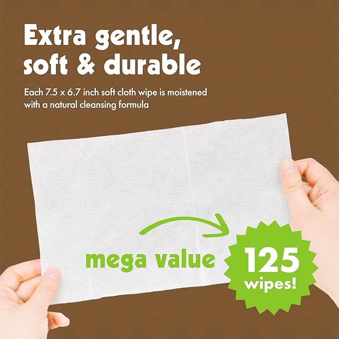 Petkin Oatmeal PetWipes Mega Valu-Pak 125 ct