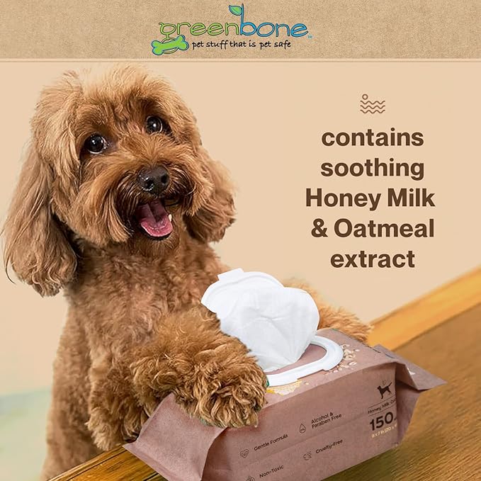Soothing Dog Wipes - Honey Milk & Oatmeal -150 Wipes