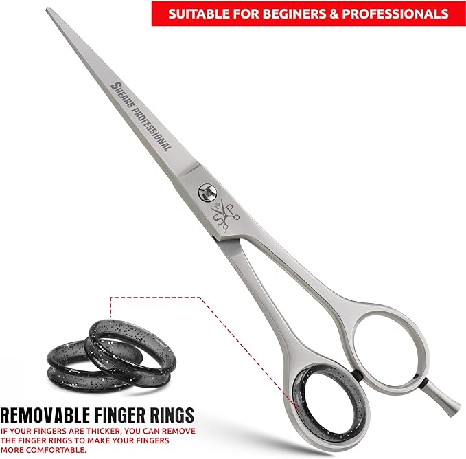 Hair Cutting Scissors, All Purpose 7 Inch Stainless Steel, Sharp Edge Blades, Dog Grooming Scissors, Hair Shears for Barber, Hairdressing Scissor for Haircut and Dogs