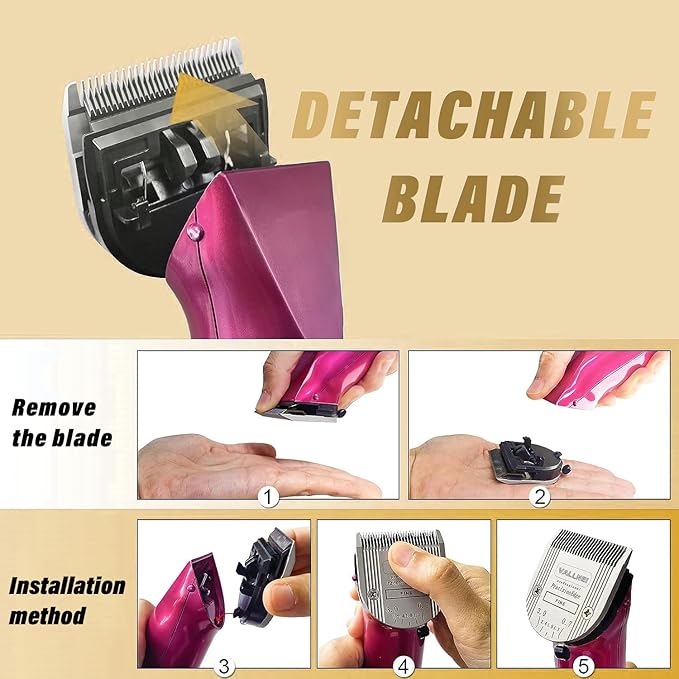 Detachable Adjustable Pet Dog Grooming Clipper 5-in-1 Blade