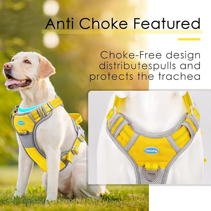 ThinkPet No Pull Harness Breathable Sport Vest with Handle-Dog Harnesses Reflective Adjustable for Medium Large Dogs