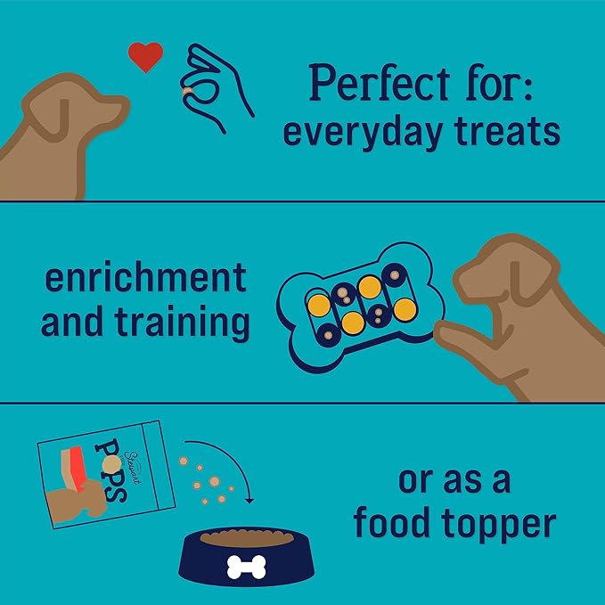 Stewart Freeze Dried Dog Treats, PuffPops Bacon and Cheeseburger Recipe, Gluten Free, 5.8 Ounce Resealable Pouch, Made in USA, Dog Training Treats