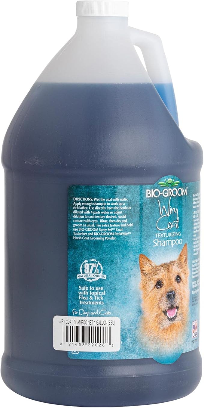 Bio-Groom Wiry Coat Dog Shampoo - Tearless, Dog Bathing Supplies, Puppy Wash, Cat & Dog Grooming Supplies, Cruelty-Free, Made in USA, Texturizing Shampoo, Dog Products - 1 Gallon