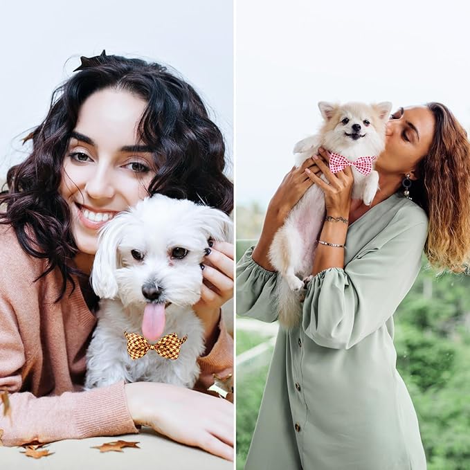 Segarty 60pcs Bow Ties for Dogs, Adjustable Bowtie Collars for Small Medium Pet, Comfortable Cats Neck Bow Tie Large Puppy Cute Neckties Grooming Accessories for Birthday Holiday Wedding Gift