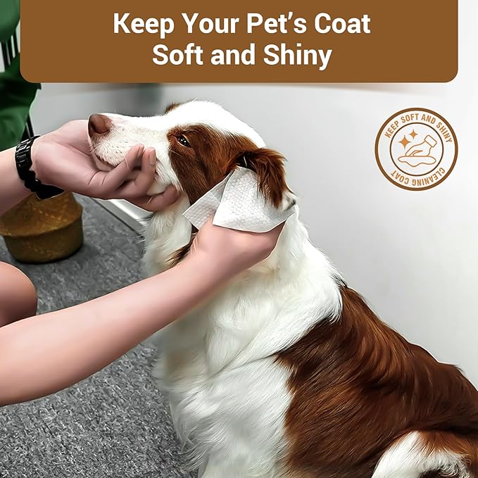 400 Coconut Oil Dog Wipes for Paws and Butt Large Thick Puppy Wipes for Dogs Face and Body Dog Wipes Cleaning Deodorizing Cat Wipes Cleaning Fur and Butt Big Doggie Wipes Doggy Wipes Bum Dog Ear Wipes
