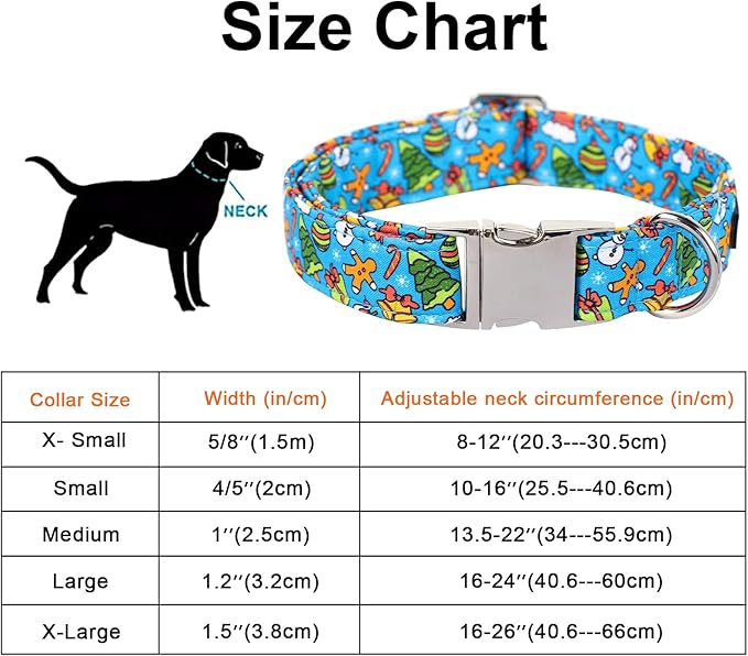 Maca Bates Christmas Dog Collar with Bow Bowtie for Dogs Sailor Bow Tie Adjustable Breakaway Blue Collars Accessories Gift for Small Medium Large XL Puppy with Golden Metal Buckle