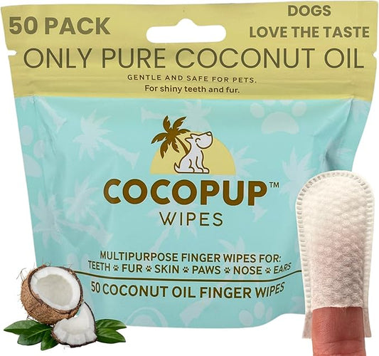 Dog Teeth Cleaning Wipes Ear Nose Paws Fur Cleaner Pure Coconut Oil