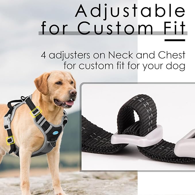 ThinkPet No Pull Harness Breathable Sport Vest with Handle-Dog Harnesses Reflective Adjustable for Medium Large Dogs