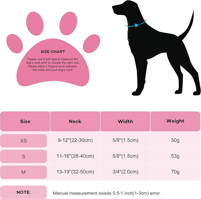 Bling Dog Bow Tie Collar for Puppy Small Dogs and Cats, Cute Pink Girl Dog Collar with Bow for Daily Walking or Holiday Party (Neck fit 9-12’’)