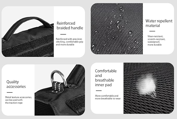 Tactical Dog Adjustable Training Harness Dog Saddle Bag Backpack Vest with Handle Military No Pull Dog Harness for Small Medium Large Dogs (XL, Black)