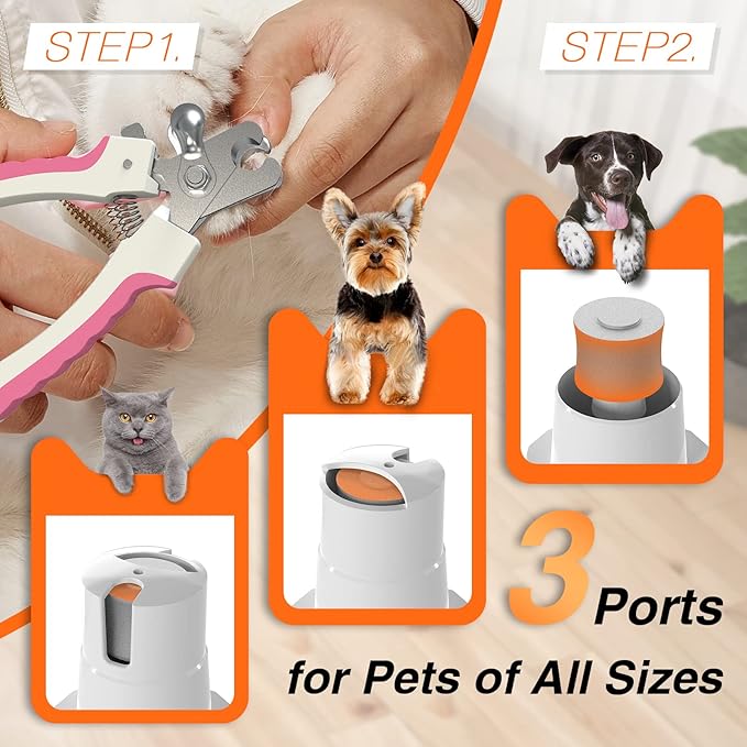 ENERTWIST Dog Clippers Grooming Kit,4 in 1 Low Noise Dog Paw Trimmer and Nail Grinder for Small Pets,Cordless Quiet Cat Grooming Kit for Pet Hair Around Ears, Eyes, Face, Paws