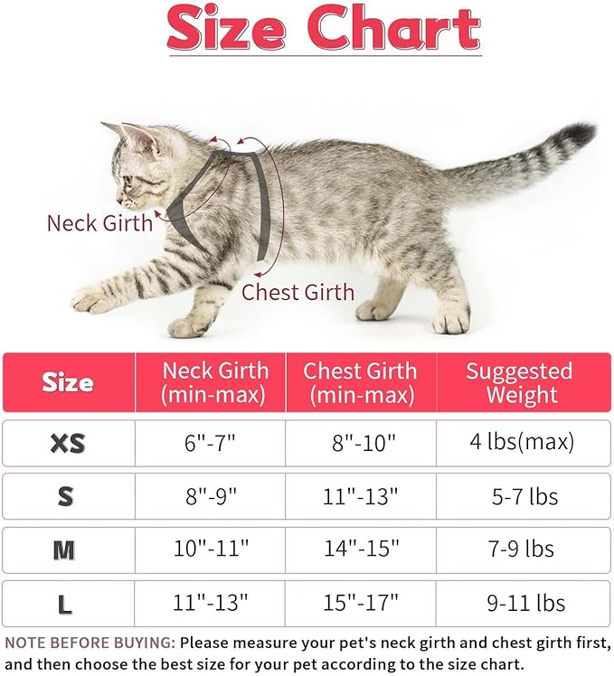Cat Vest Harness and Small Dog Vest Harness for Walking, All Weather Mesh Harness, Cat Vest Harness with Reflective Strap, Step in Adjustable Harness for Small Cats (Red, XS)