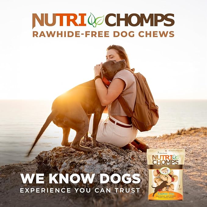 NutriChomps Dog Chews, 4-inch Knots, Easy to Digest, Rawhide-Free Dog Treats, 7 Count, Real Chicken