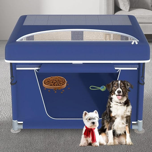 42x42x26 Inches Dog Playpens,Puppy Playpen with Cover for Puppies or Small Dogs, Play Pen Indoors, Dog Fence Pet Playpen for Indoor & Outdoor, Whelping Box for Dogs and Puppies