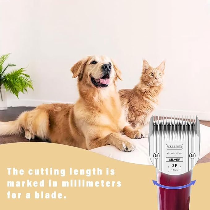 Detachable Adjustable Pet Dog Grooming Clipper 5-in-1 Blade Compatible with WAHL Professional Animal Blade Arco, Bravura, Chromado, Creativa, Figura, and Motion Pet, Dog, and Horse Clippers(3F)