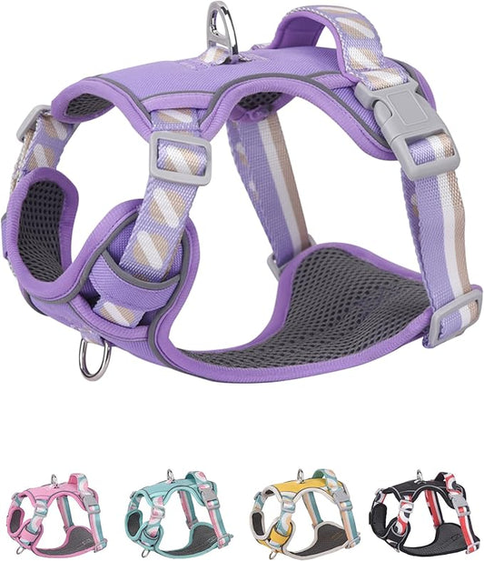 Petank Dog Harness for Small Dogs, Dog Harness with Handle, Small Dog Harness, Puppia Dog Harness, Dog Vest Harness, Dog Harness No Pull, Puppy Harness, Purple Dog Harness. (Purple, XXS)