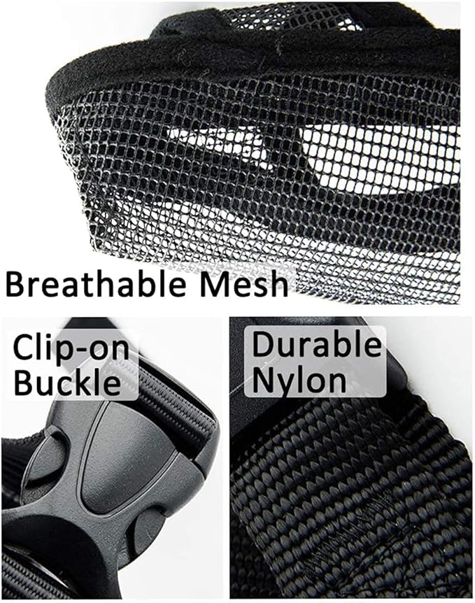 Crazy Felix Nylon Dog Muzzle for Small Medium Large Dogs, Air Mesh Breathable and Drinkable Pet Muzzle for Anti-Biting Anti-Barking Licking (XS, Grey)