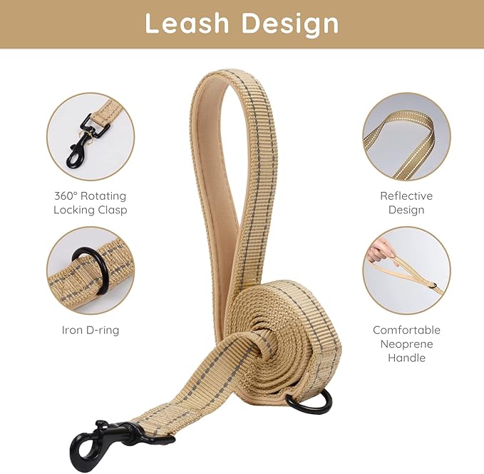BELLA & PAL Puppy Harness with Leash Set, Dog Harness for Small Dogs No Pull, Dog Leash for Small Dogs, Step in Harness for Extra Small Dogs, Khaki Harness, XS