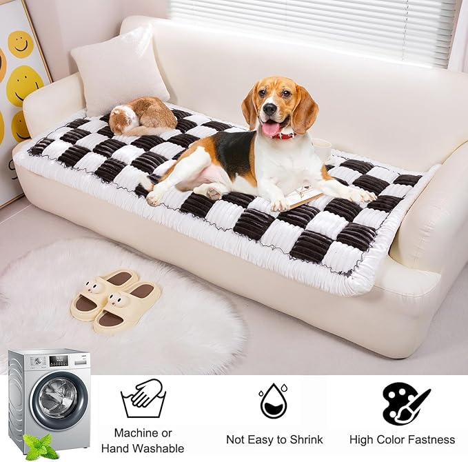Pet Couch Cover, Couch Cover for Dogs Washable,Durable Pet Couch Covers for Sofa,Pet Friendly Sofa Protector, Large Dog Furniture Shield, Easy Clean Dog Couch Cover(27.6X59In,Black)