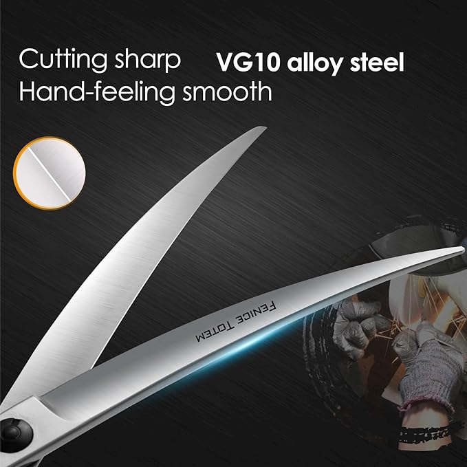Dog Grooming Scissors: 7.0" Left Handed Pet Shears Made Of Advanced Stainless Steel Alloy for Trimming Dogs Cats and Other Pets Face and Paws