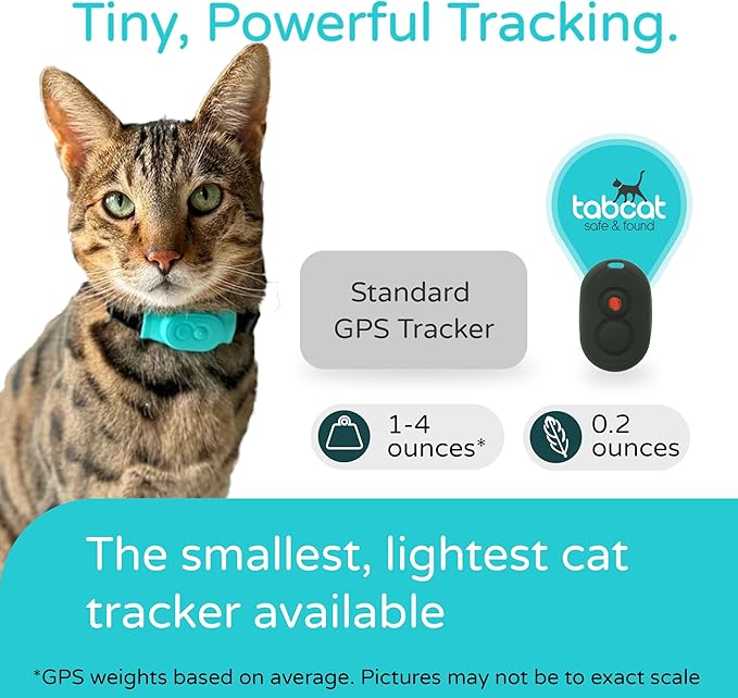 Tabcat V2 Cat & Kitten Tracker - More Accurate Than GPS - No Monthly Fee or Subscription - Includes 4 Homing Tags - Up to 500ft Range - Small & Lightweight Tags Perfect to Find Indoor & Outdoor Cats