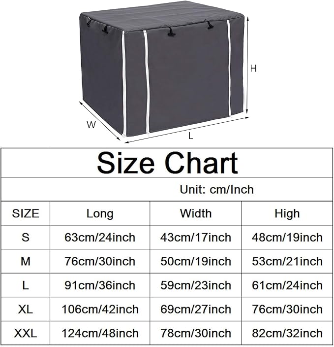 Dog Crate Cover for Wire Crates Kennel 2 Doors Heavy Duty Waterproof Windproof Soundproof Pet Cage Cover Home Decoration - Cover only - Dark Grey - Fits 42 Inch Crates