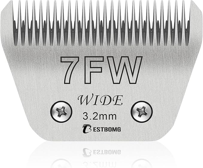 BESTBOMG Size 7FW Wide Detachable Pet Dog Grooming Blades-Cutting Length 1/8"(3.2mm),Compatible with Andis,Oster A5,Wahl km10 Clippers