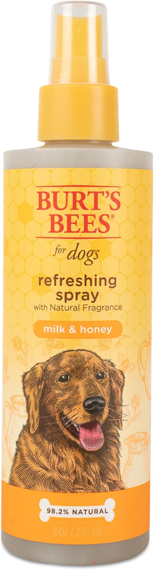Burt's Bees for Pets Refreshing Spray for Dogs with Milk and Honey, 98.2% Natural Origin Formulas, Waterless Dog Shampoo - Gentle Dry Shampoo for Dogs, Best Dog Shampoo, 8 oz