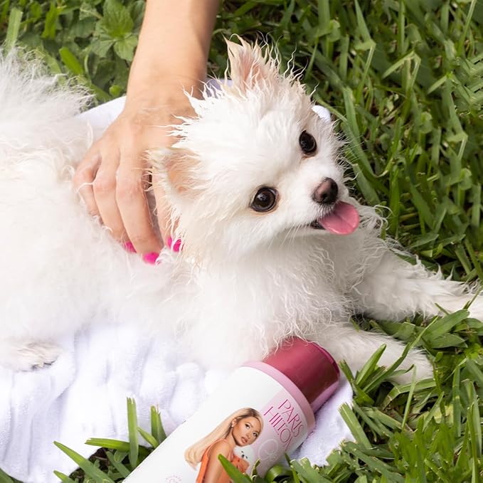 Paris Hilton Dog Shampoo - Crisp Refreshing Cucumber Melon Scent, Sulfate-Free Vegan & Hypoallergenic for All Dog Breeds, with Oatmeal & Aloe for Healthy Coats & Salon-Quality Grooming, 16oz (480ml)