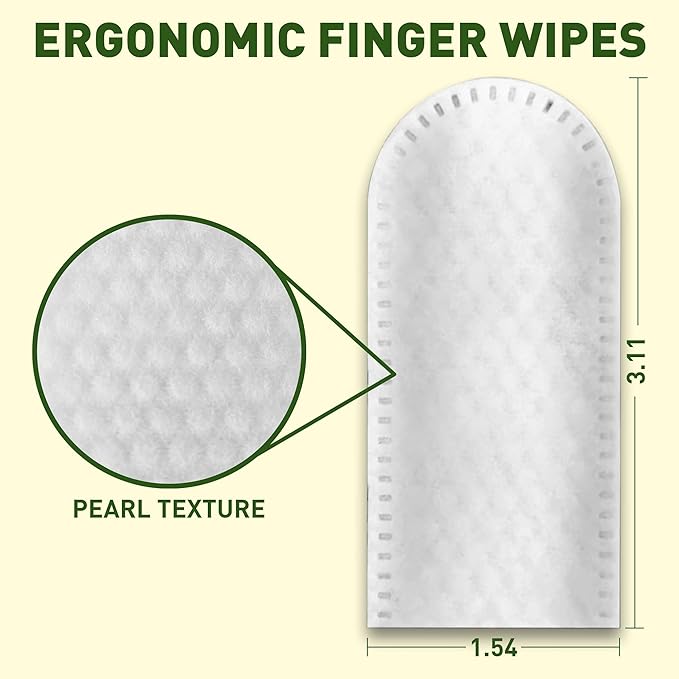 ORDORA PET Ear Finger Wipes for Dogs & Cats -50 Pcs - Gently Remove Ear Wax, Debris - Sooths & Deodorizes - Relieve Ear Itching & Inflammation