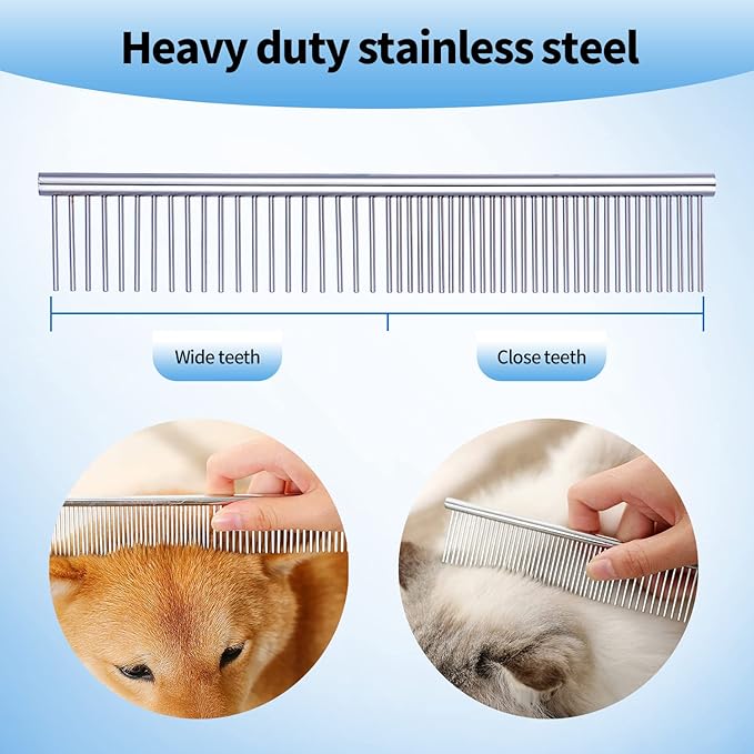 Professional Dog Grooming Scissors Kit with Round Tip Pet Grooming Scissors Kit-Straight & Thinning & Curved Pet Trimming Cutting Shears & Comb Set for Dog & Cat Grooming