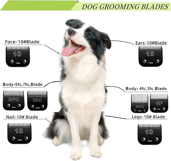 Detachable Pet Dog Clipper Blades,Compatible with Oster A5, Wahl KM Series Clippers,Made of Ceramic,Black,3PACK (103040)