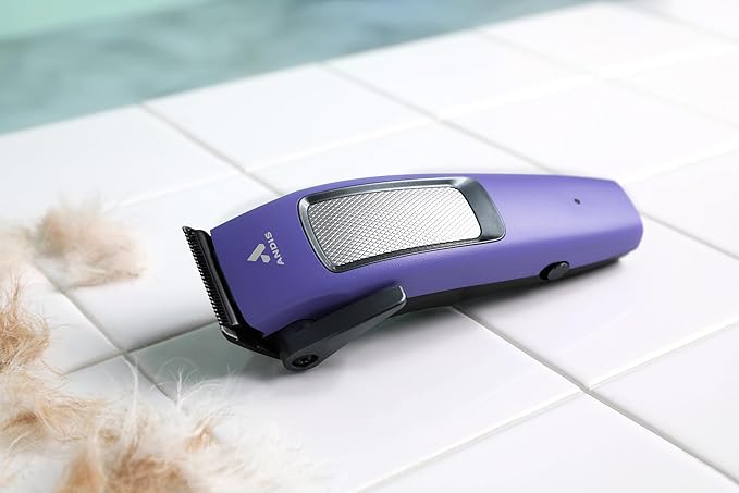 Andis Easy Clip Adjustable Blade Cordless II Dog Clipper, 10 Piece Kit, Lithium-Ion Battery, Purple, 560017
