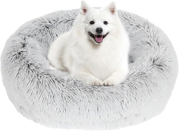 JOLLYVOGUE Dog Beds, Calming Large Dog Bed, Anti-Anxiety Dog Beds Large Sized Dog, Fluffy Donut Dog Bed, Cozy Dog Cat Cushion Bed for Medium Large Dogs (27"/30"/36")