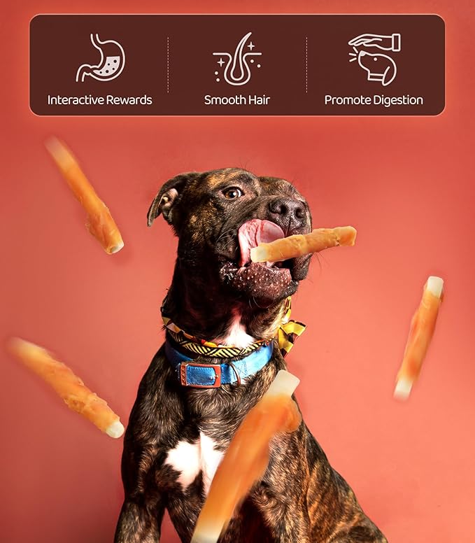 16OZ High Protein Chicken Biscuits Dog Treats, Chicken Wrapped Dog Biscuits Rawhide Free Soft Chewy Treats Training for Dogs