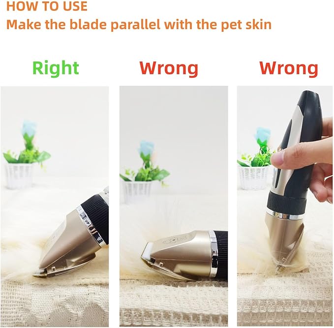 Dog Clippers for Grooming Cat Clippers Low Noise, Rechargeable, Cordless, Pet Shaver for Matted Hair, Quiet Animal Trimmer Pet Hair Thick Coats, for Dogs, Cats, Rabbits and Other Pets