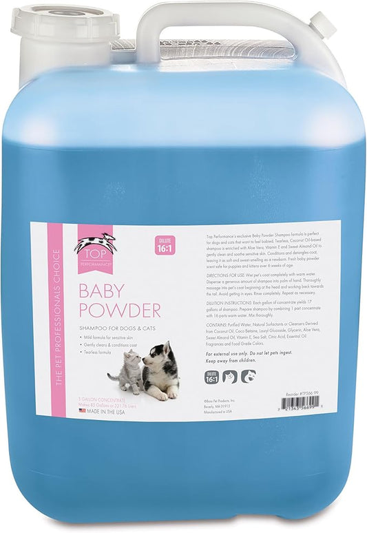 Top Performance Baby Powder Pet Shampoo, 5-Gallon
